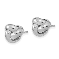 14k White Gold Polished Love Knot Post Earrings