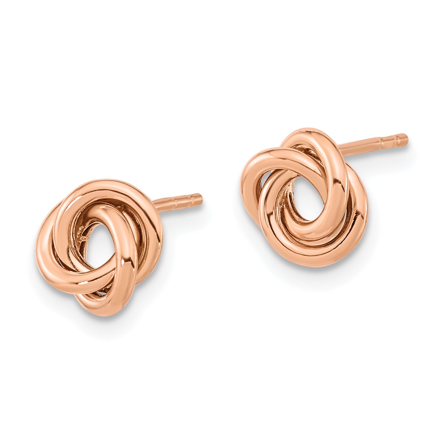 14k Rose Gold Polished Love Knot Post Earrings