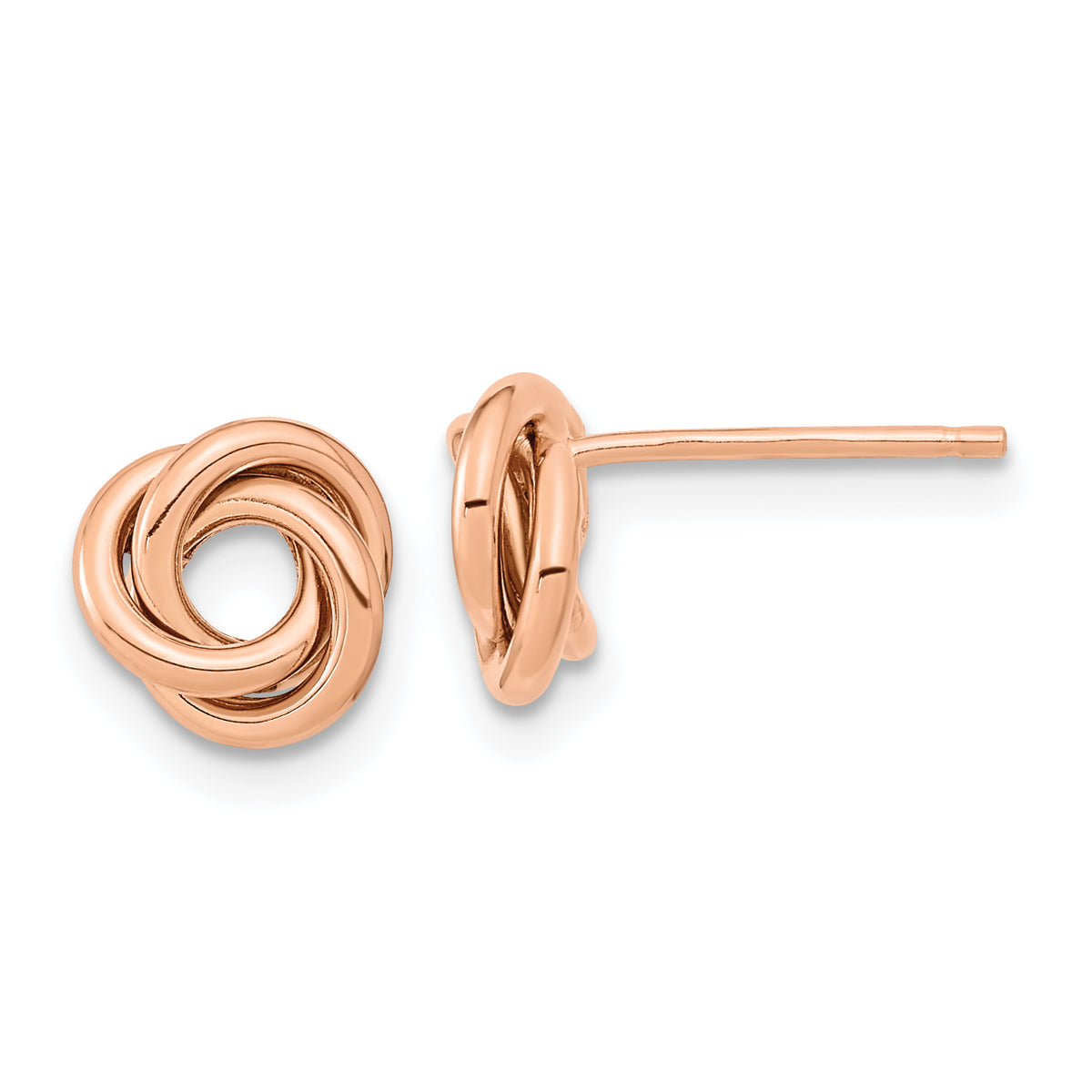 14k Rose Gold Polished Love Knot Post Earrings