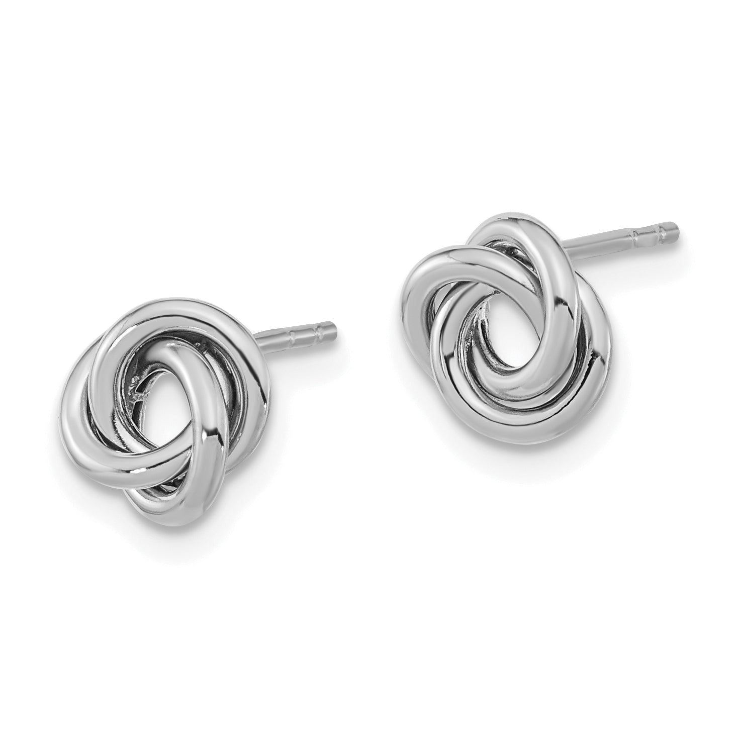 14k White Gold Polished Love Knot Post Earrings