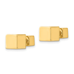 14k 5mm/7mm Cube Front & Back Post Screwback Earrings