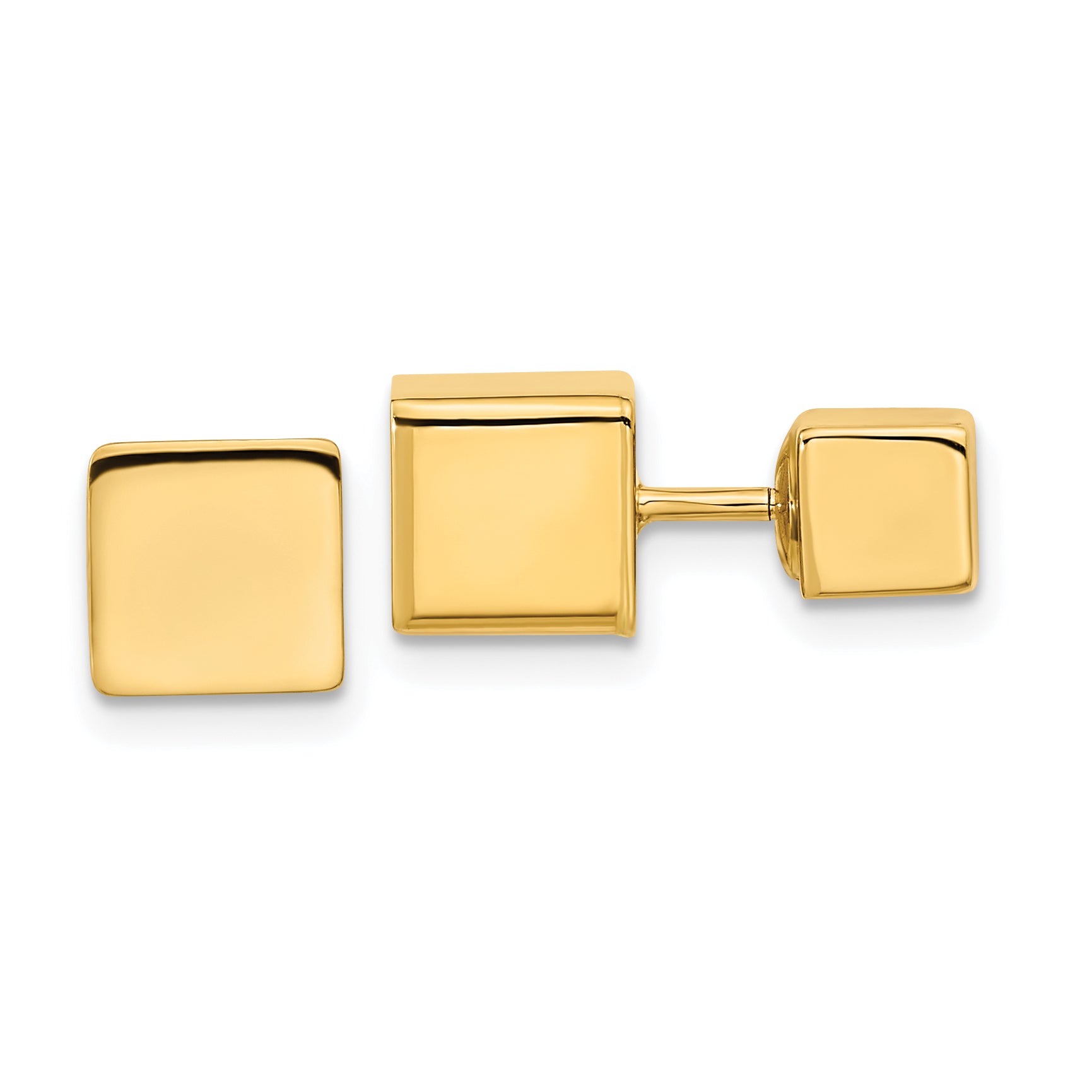 14k 5mm/7mm Cube Front & Back Post Screwback Earrings