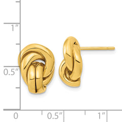 14k Polished Love Knot Hollow Post Earrings