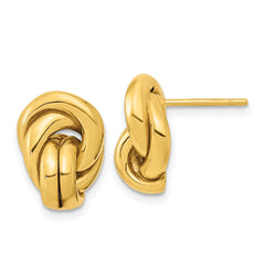 14k Polished Love Knot Hollow Post Earrings