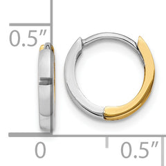 14k Two-tone 1.75mm Round Hinged Hoop Earrings