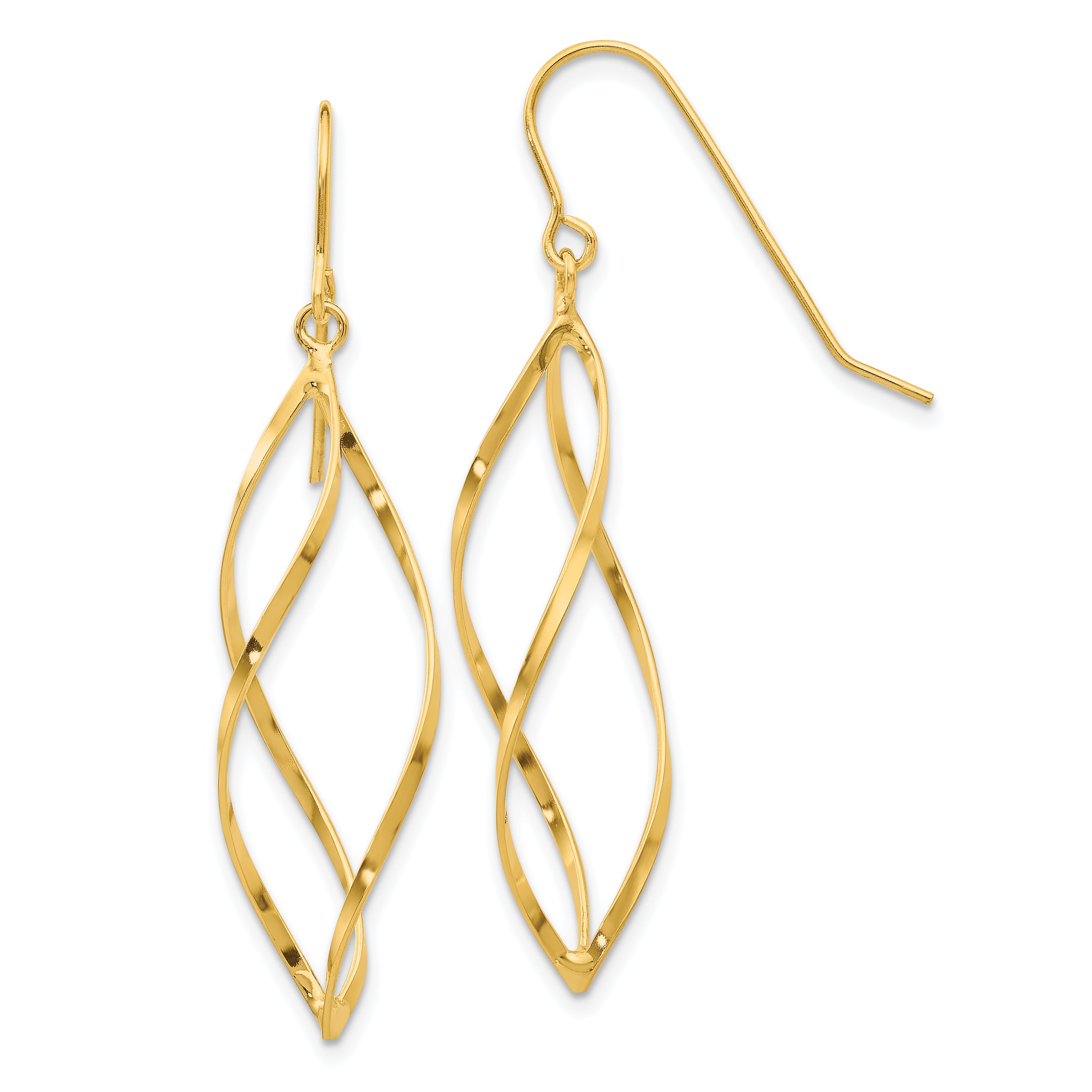 14K Twisted Dangle Earrings