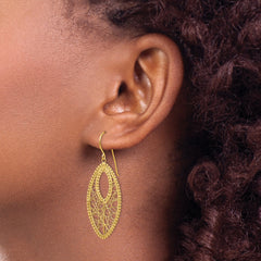 14K Oval & Web Earrings