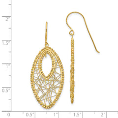 14K Oval & Web Earrings