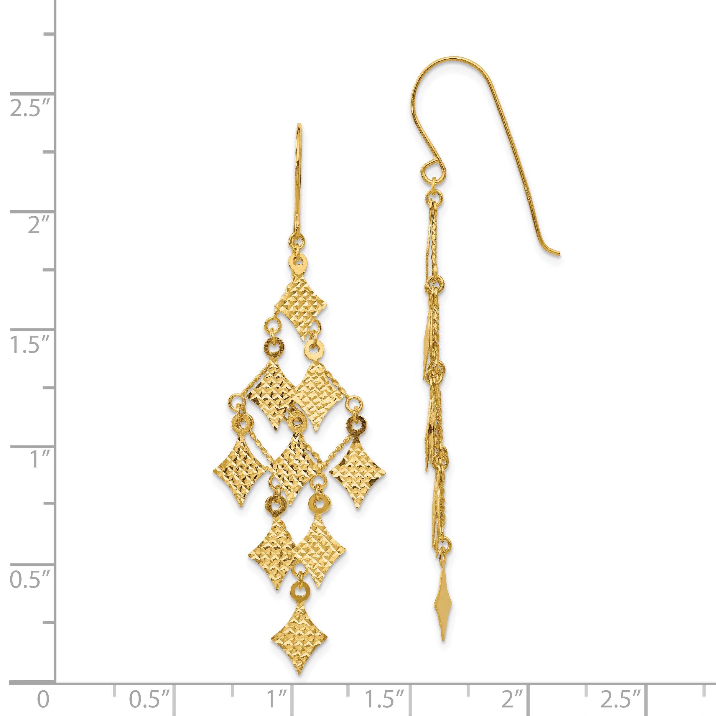 14k Diamond-cut Chandelier Earrings