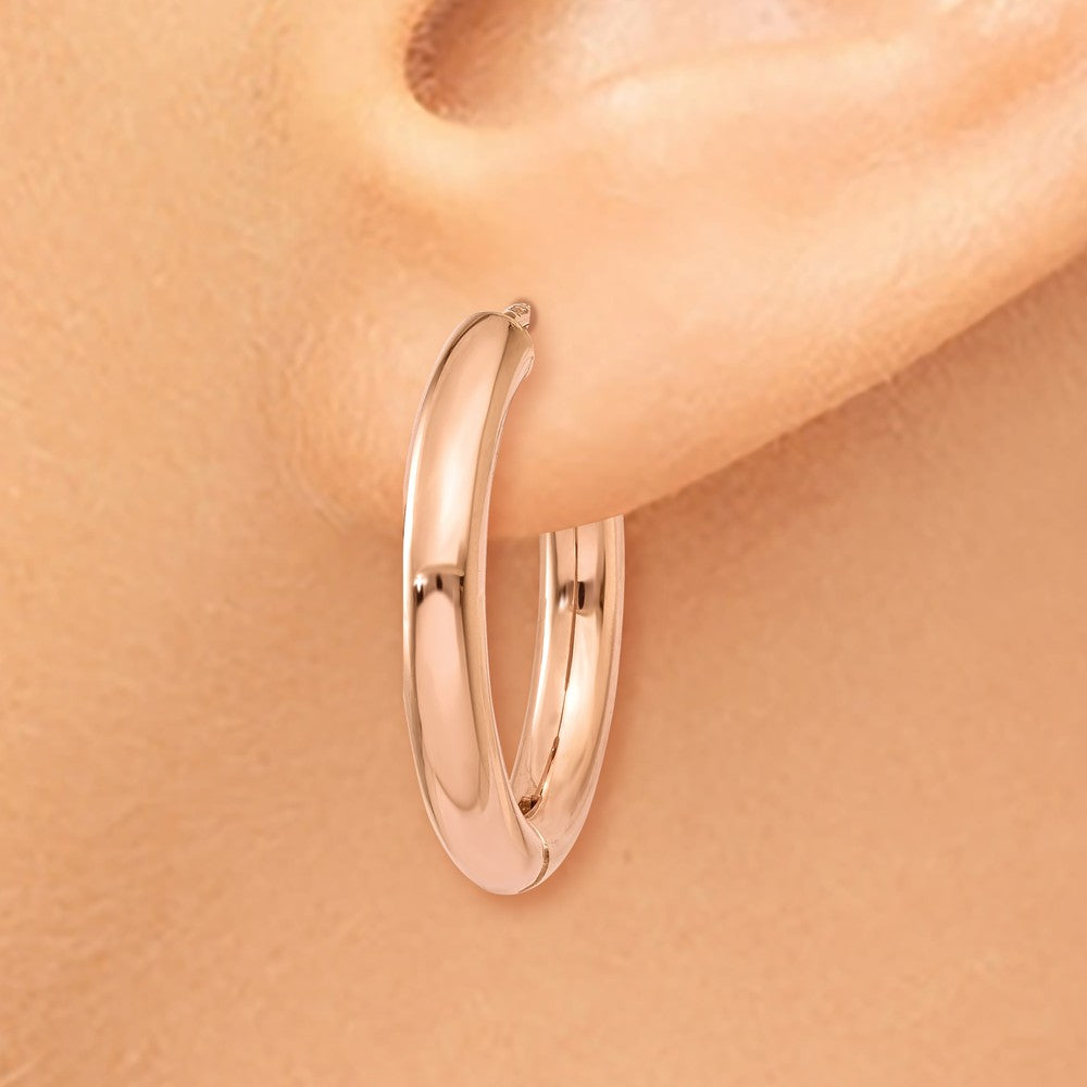 14K Rose Gold Hinged Hoop Earrings