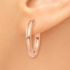 14K Rose Gold Hinged Hoop Earrings