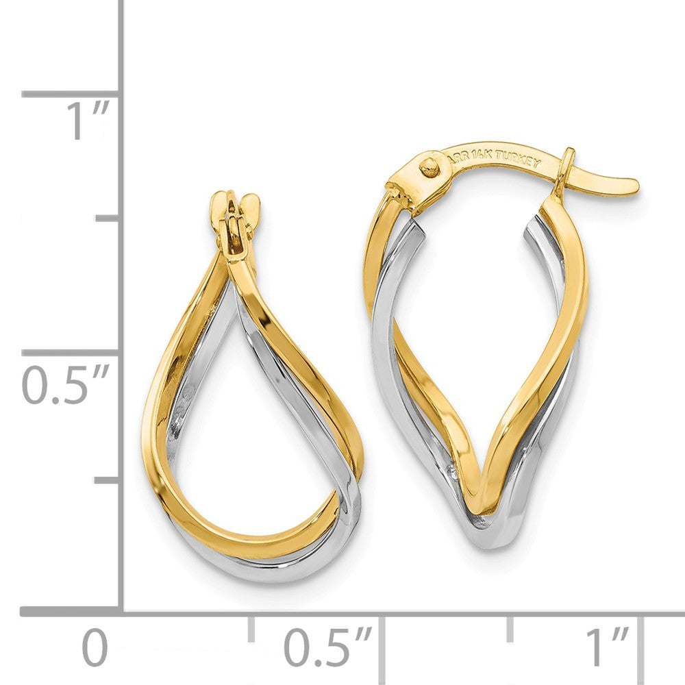 14k Two-tone Twisted Hoop Earrings