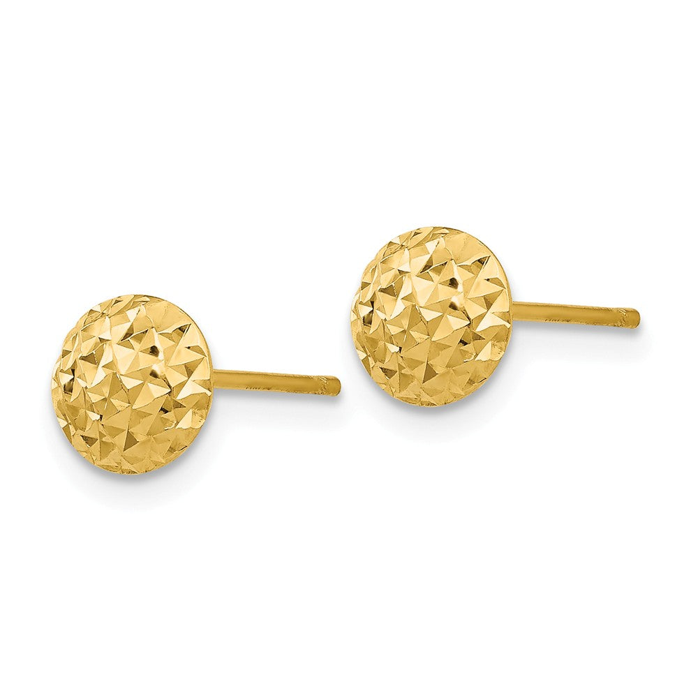 14K 6mm Puff Circle Post Earrings