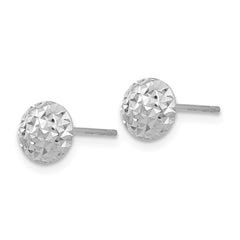 14K White Gold 6mm Circle Puff Post Earrings