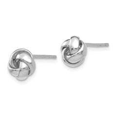 14K White Gold Polished Knot Post Earrings