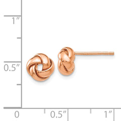 14k Rose Gold Polished Love Knot Post Earrings