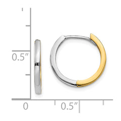 14K Two-tone Hinged Hoop Earrings