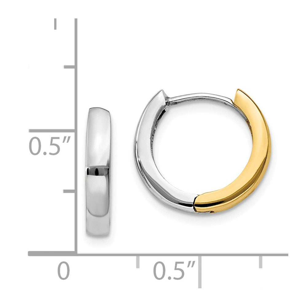 14K Two-tone Hinged Hoop Earrings