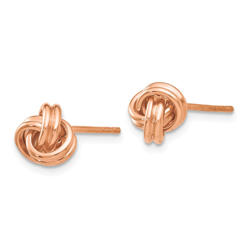 14K Rose Gold Polished Love Knot Post Earrings