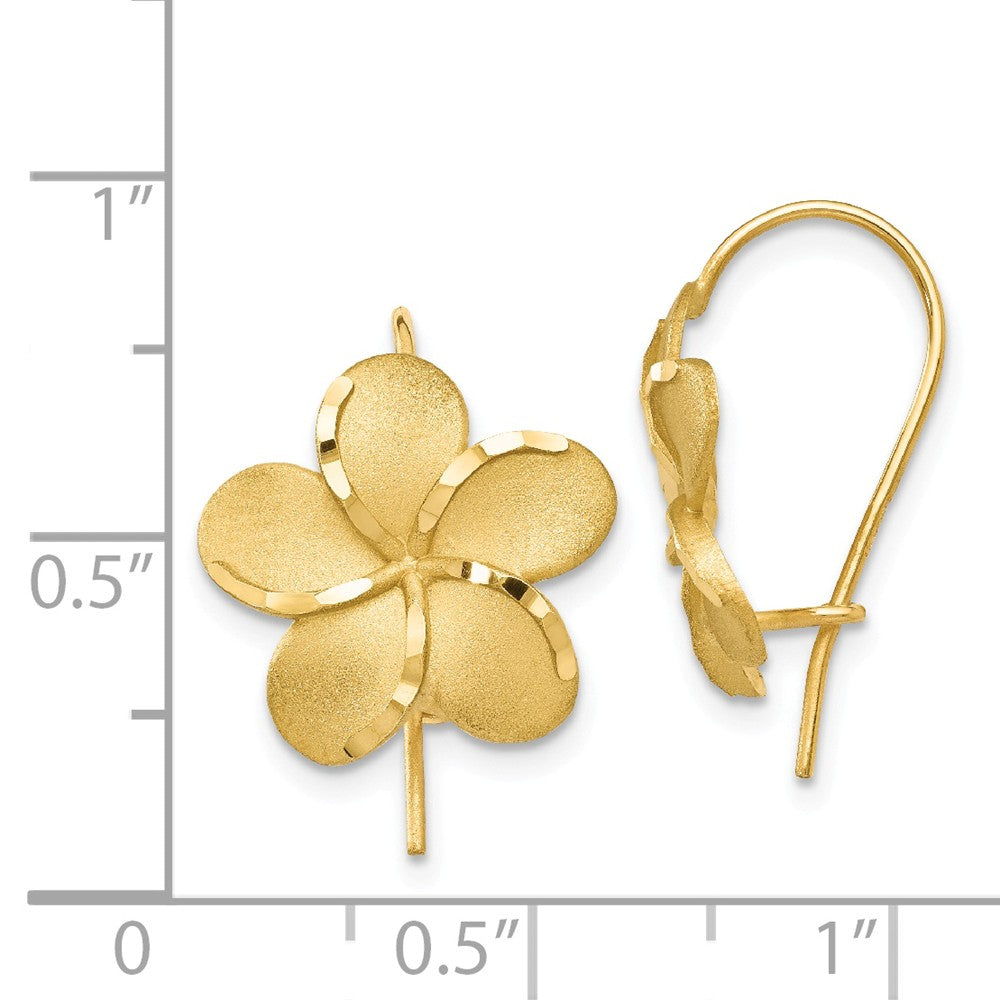 14k Plumeria French Wire Earrings