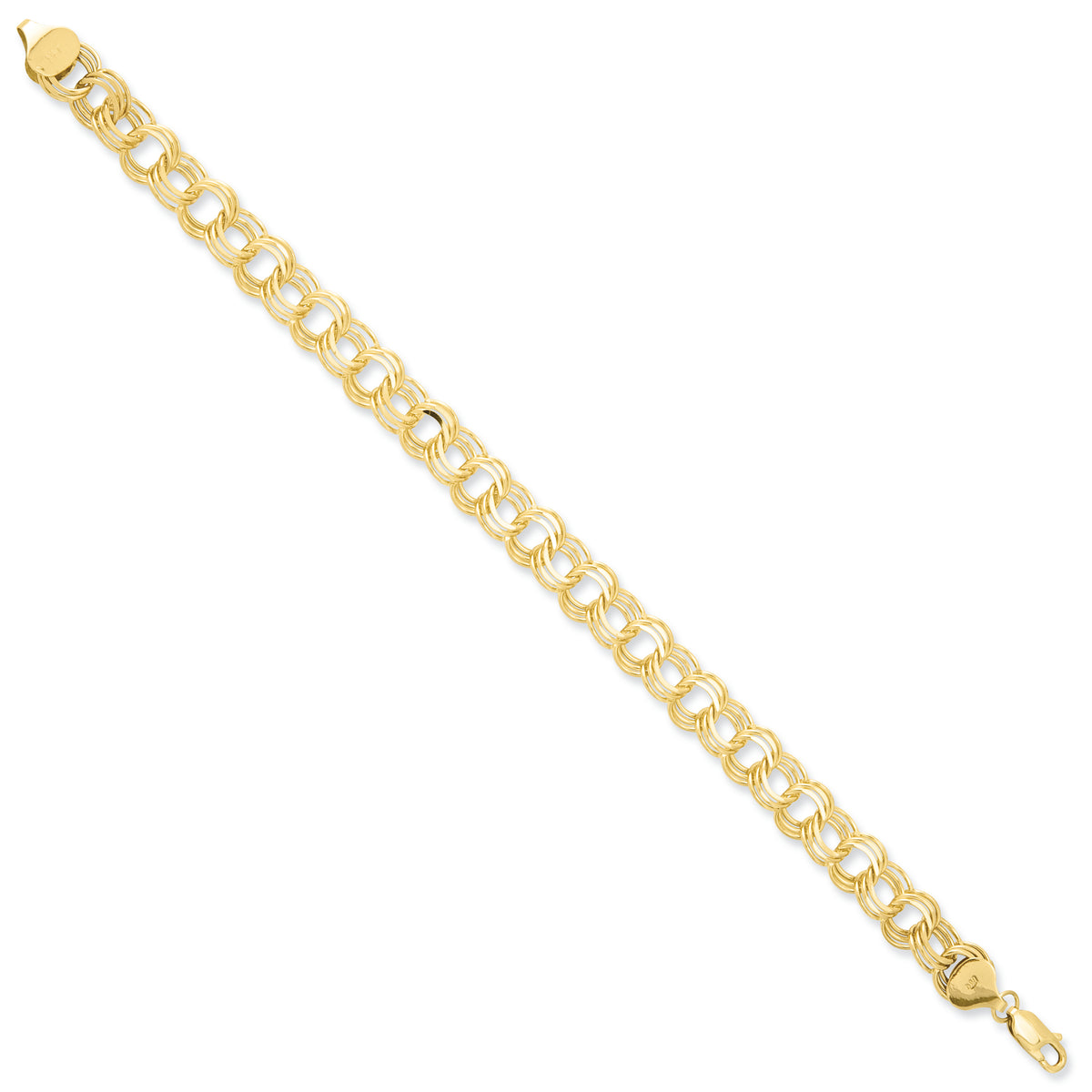 14k Triple Link Charm Bracelet