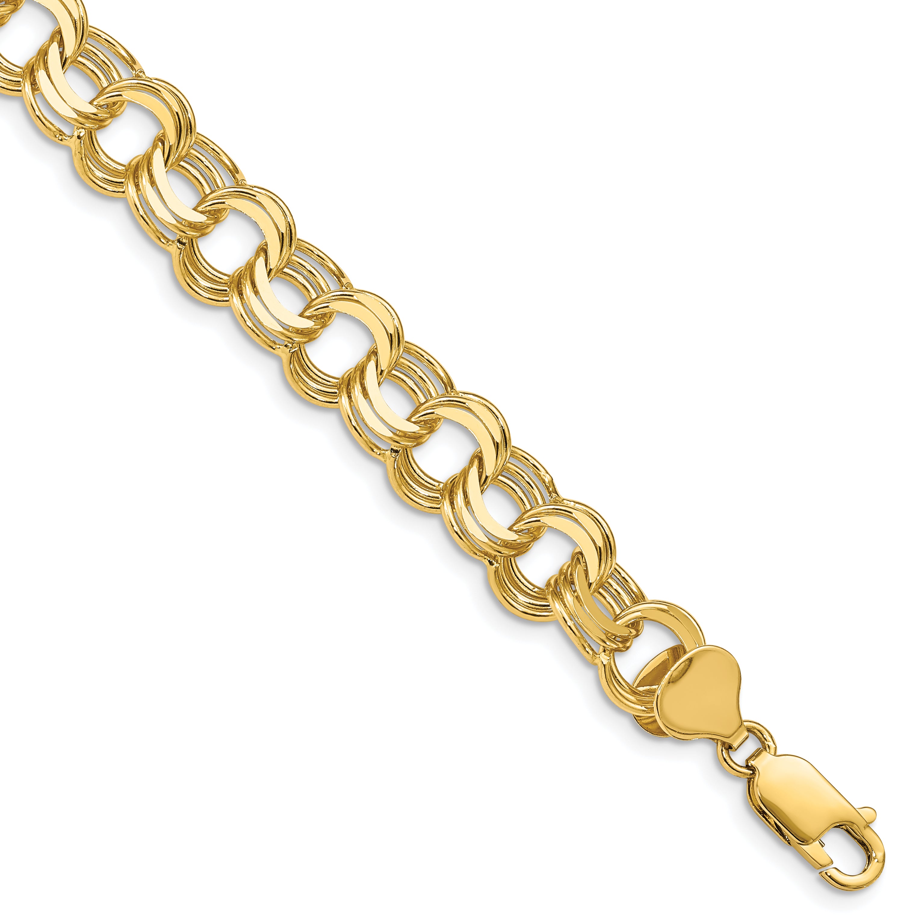 14k Triple Link Charm Bracelet