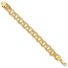 14k Triple Link Charm Bracelet