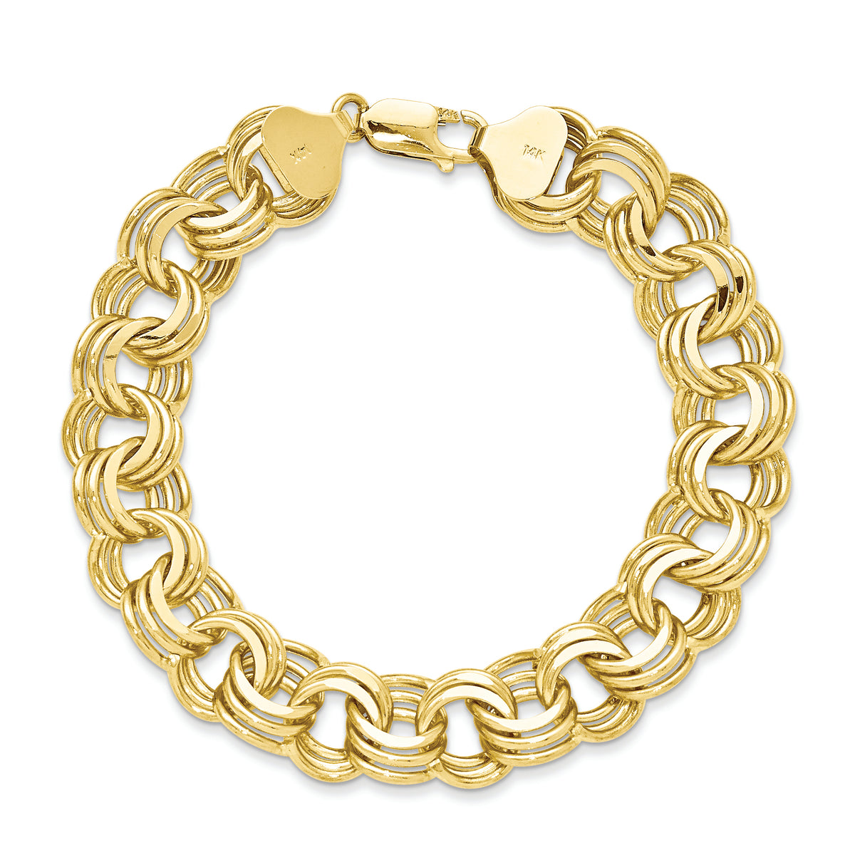 14k Triple Link Charm Bracelet