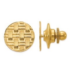 14K Men's Circular Basketweave Textured Tie Tac