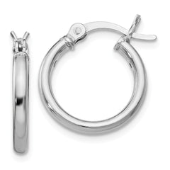 Sterling Silver Rhodium-plated Polished Hinged Hoop Earrings