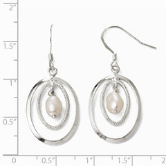 Leslie's Sterling Silver FW Cultured Pearl Dangle Earrings