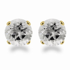 14K Yellow Gold 5mm Round Yellow Topaz Stud Earrings