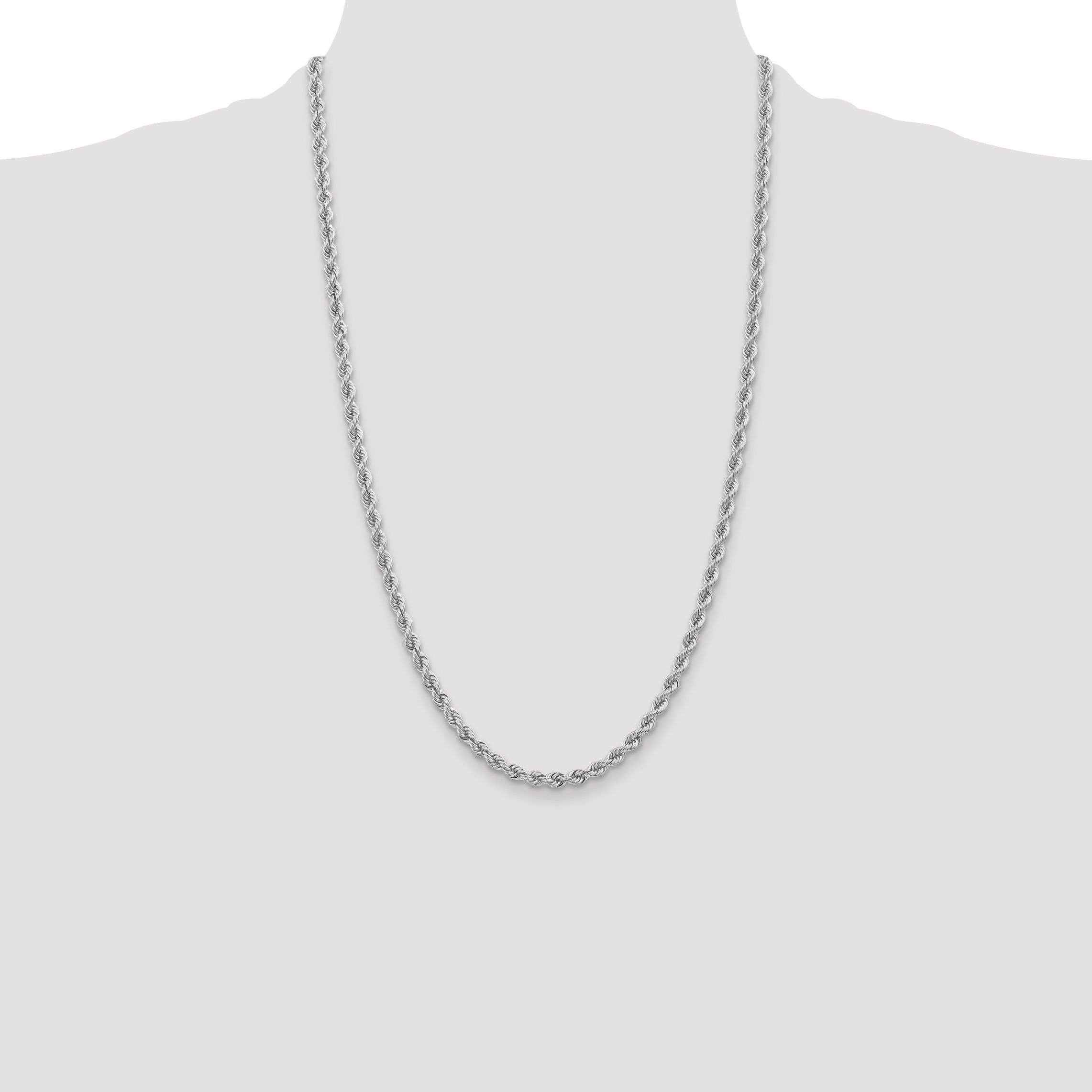 14k WG 3.25mm Regular Rope Chain