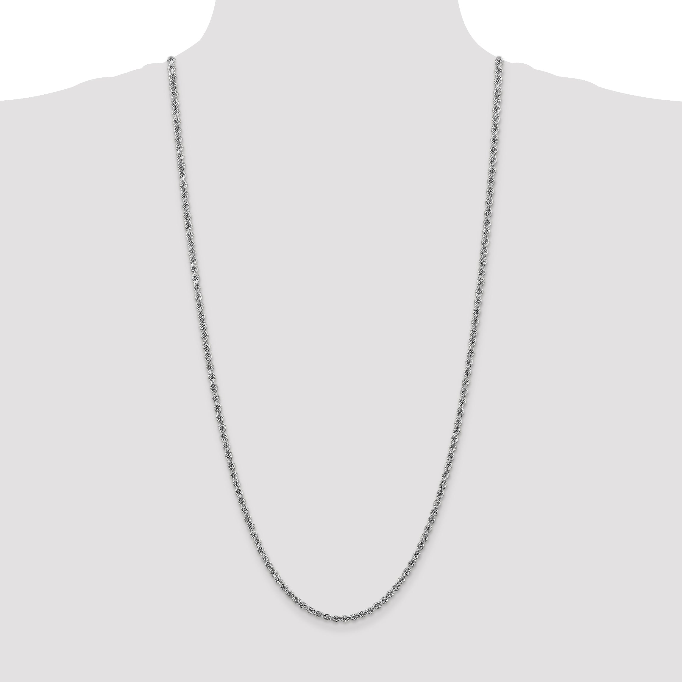 14k WG 3.25mm Regular Rope Chain