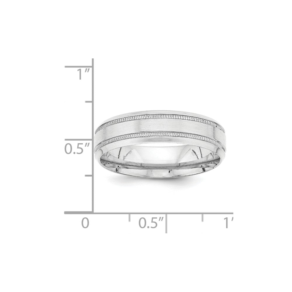 14K White Gold Standard Comfort Fit Fancy Band