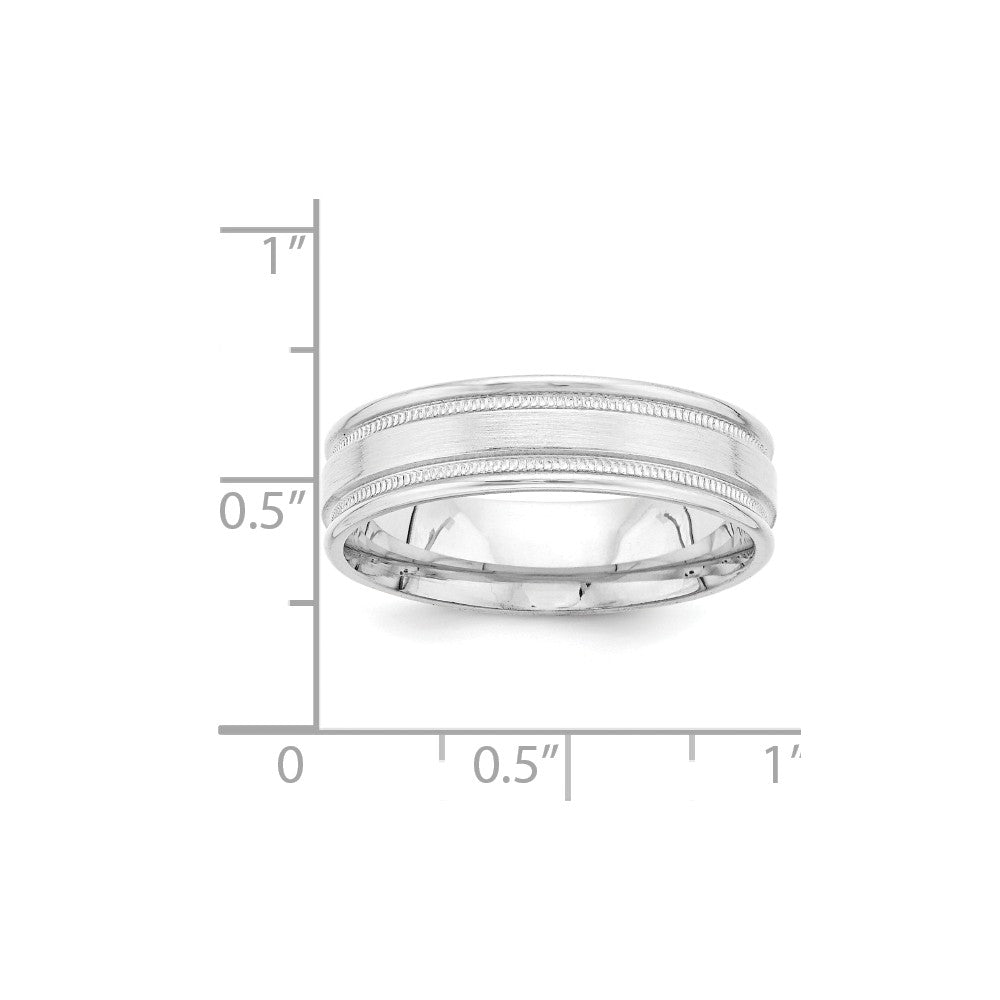 14K White Gold Standard Comfort Fit Fancy Band