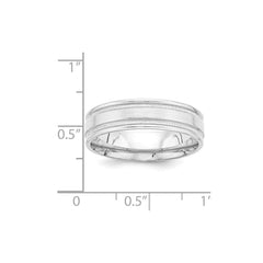 14K White Gold Standard Comfort Fit Fancy Band