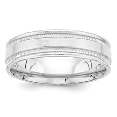 14K White Gold Standard Comfort Fit Fancy Band