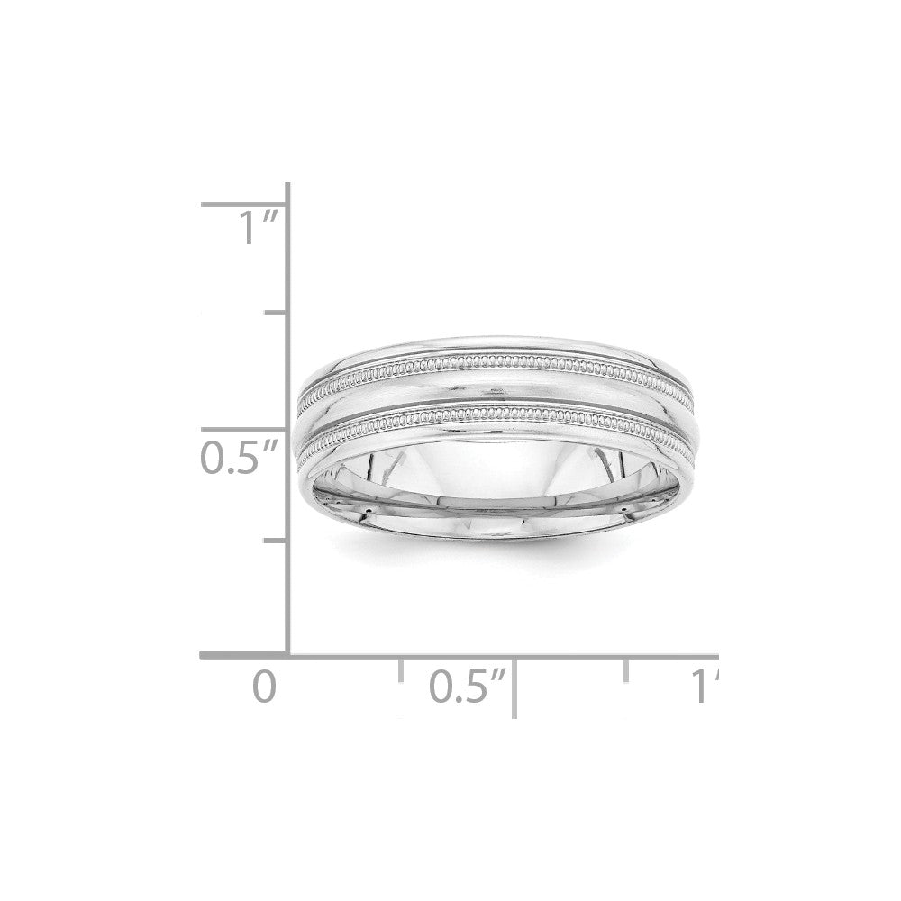 14K White Gold Heavy Comfort Fit Fancy Band