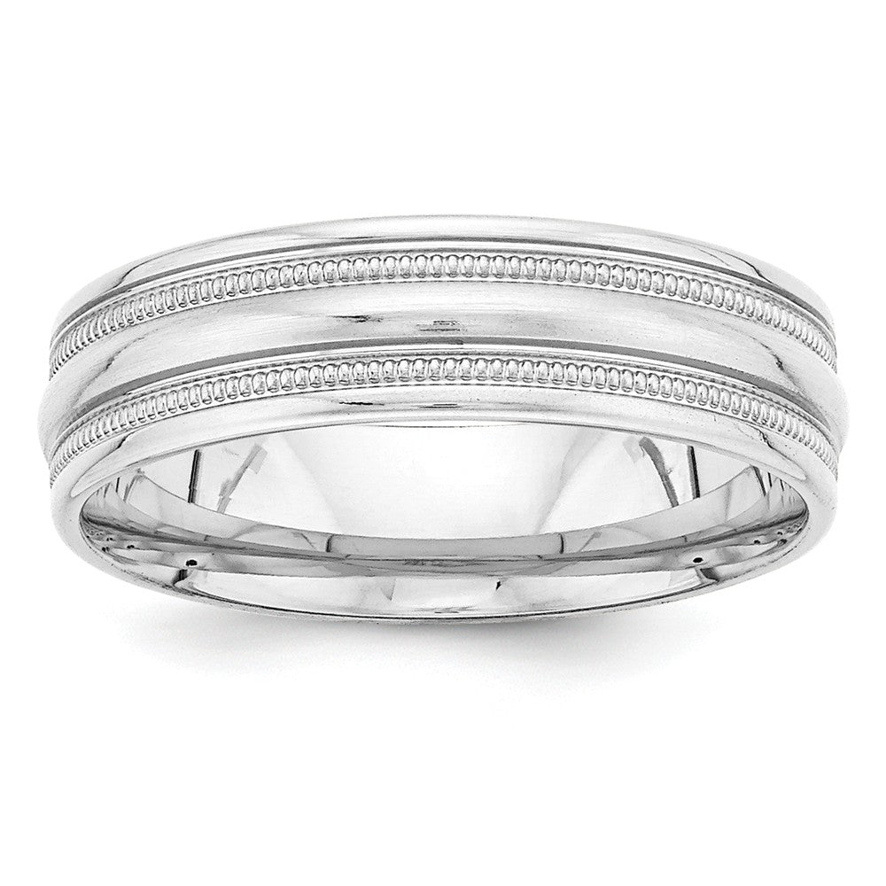 14K White Gold Heavy Comfort Fit Fancy Band