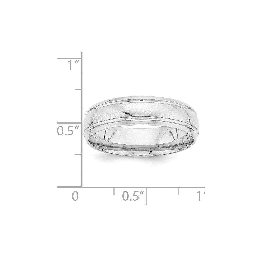 14K White Gold Standard Comfort Fit Fancy Band