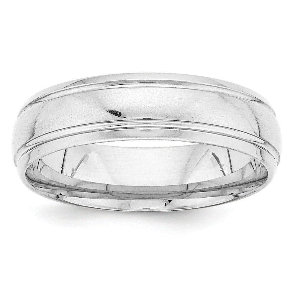 14K White Gold Standard Comfort Fit Fancy Band