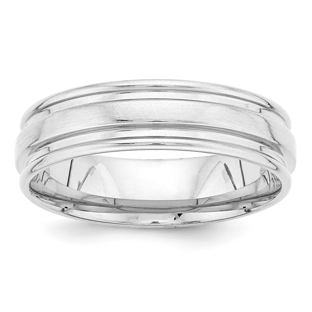 14K White Gold Standard Comfort Fit Fancy Band