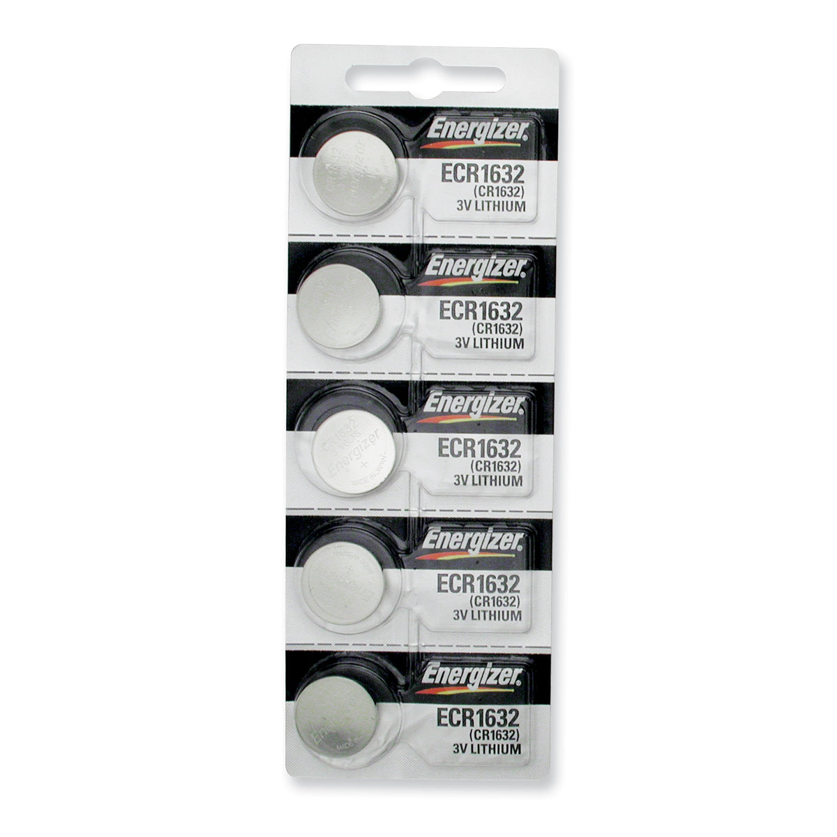 Pkg/(5) Type 1632 Energizer Lithium Batteries Tear Strip