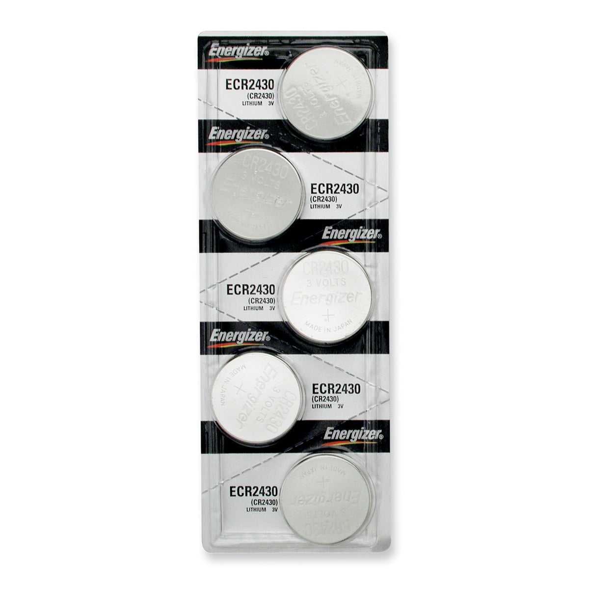 Pkg/(5) Type 2430 Energizer Lithium Batteries Tear Strip