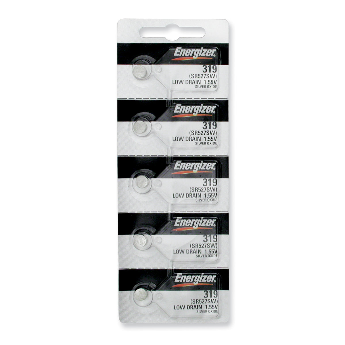 Pkg/(5) Type 319 Energizer Watch Batteries Tear Strip