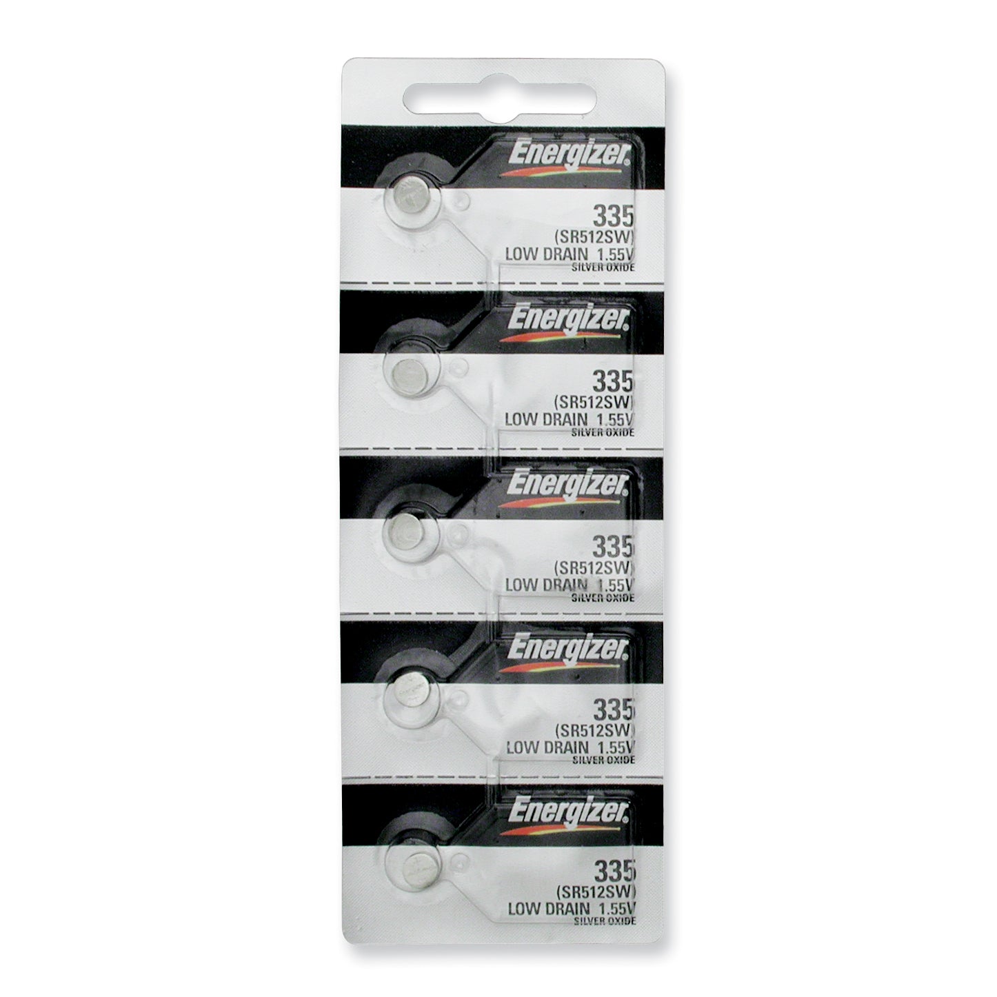 Pkg/(5) Type 335 Energizer Watch Batteries Tear Strip