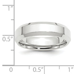 10k White Gold 6mm Beveled Edge Comfort Fit Wedding Band Size 4