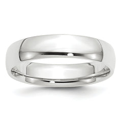 14k White Gold 5mm Lightweight Comfort Fit Wedding Band Size 14