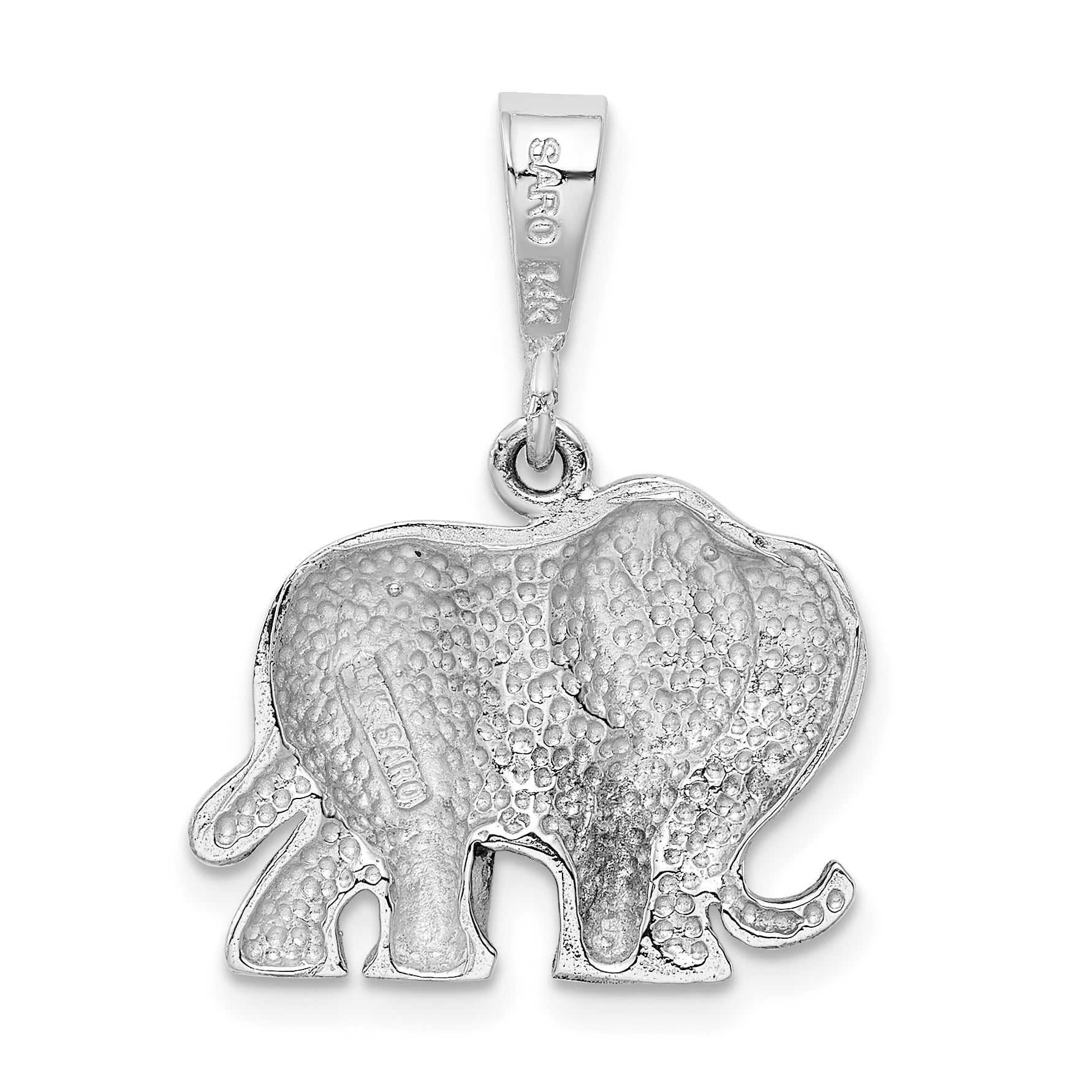 14K White Gold Elephant Charm